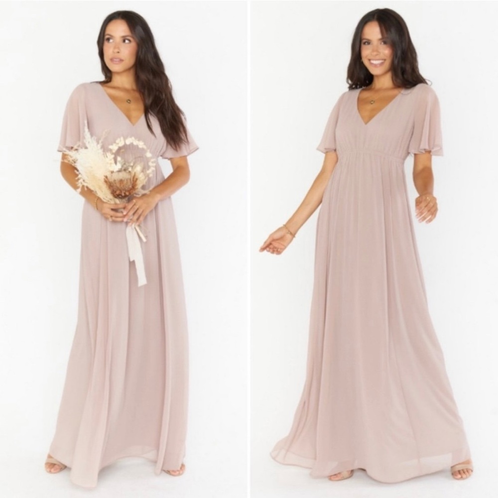 Show Me Your Mumu‎ Emily Empire Maxi Dress Soft Beige NWT